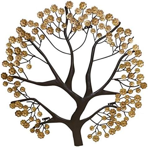 MY SWANKY HOME Autumn Tree of Life Gold Brown Photo Holder Wall Mounted Iron Card Sculpture