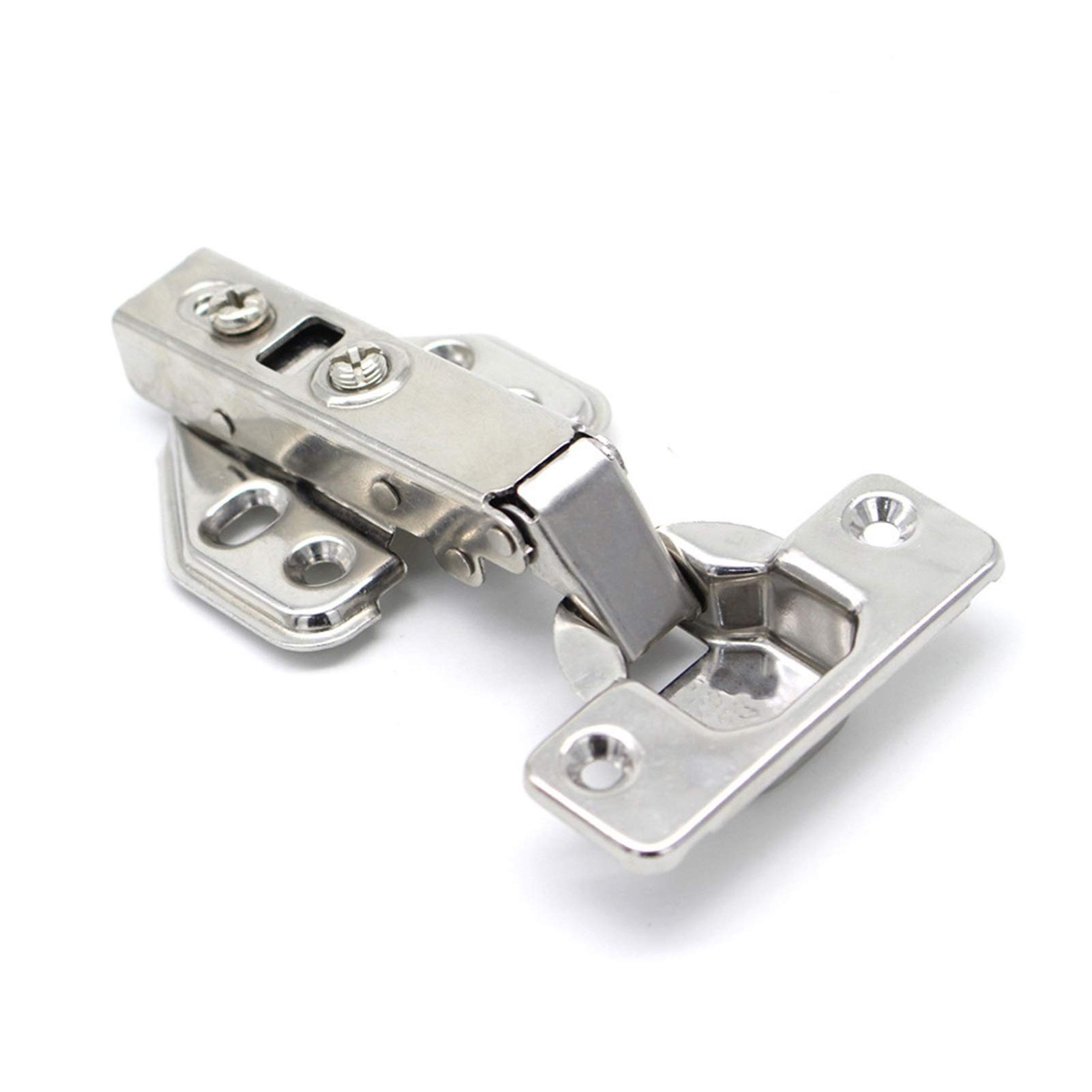 20 szt. Zawiasy ze stali węglowej amortyzator hydrauliczny zawiasy do szafek powolne zamykanie Clip-on 35mm kubek zawiasu proste ramię stała podstawa