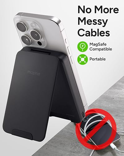 Miniatura 7 de mophie Snap+ Juice Pack Mini con soporte (2023) - Cargador portátil magnético de 5000 mAh, compatible con carga MagSafe e inalámbrica, cable USB-C a
