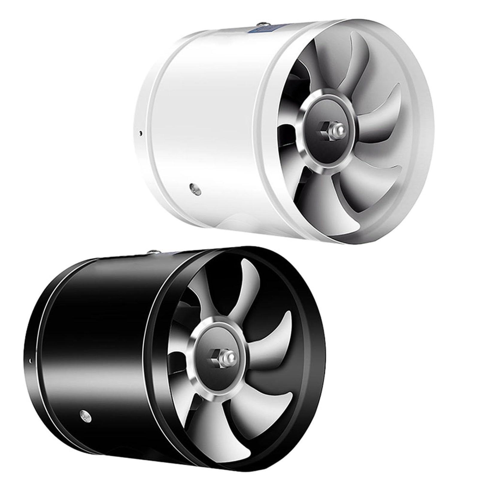 Ventilatore di scarico da 180 mm, 4,0 m³/min, silenzioso, per cucina, bagno, ufficio, adatto per tubi da 180 – 190 mm, 50 W, 220 V, alloggiamento in metallo (colore nero