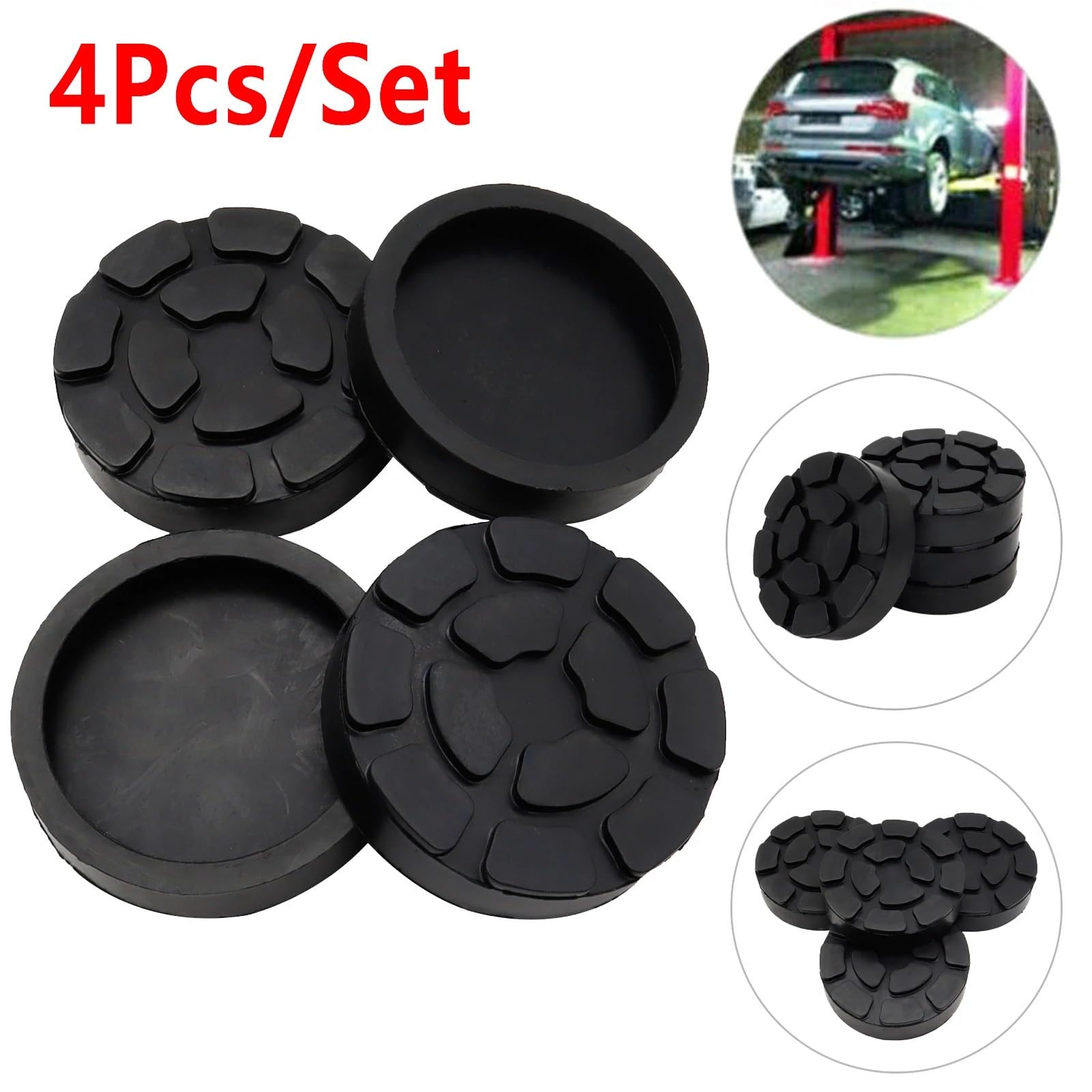 4 Szt. Podstawka Jack 125mm Podnośnik Gumowy Adapter Szyny Ramy | Do podnośników bocznych ze spoiną zaciskową, samochodowych, 2-słupkowych