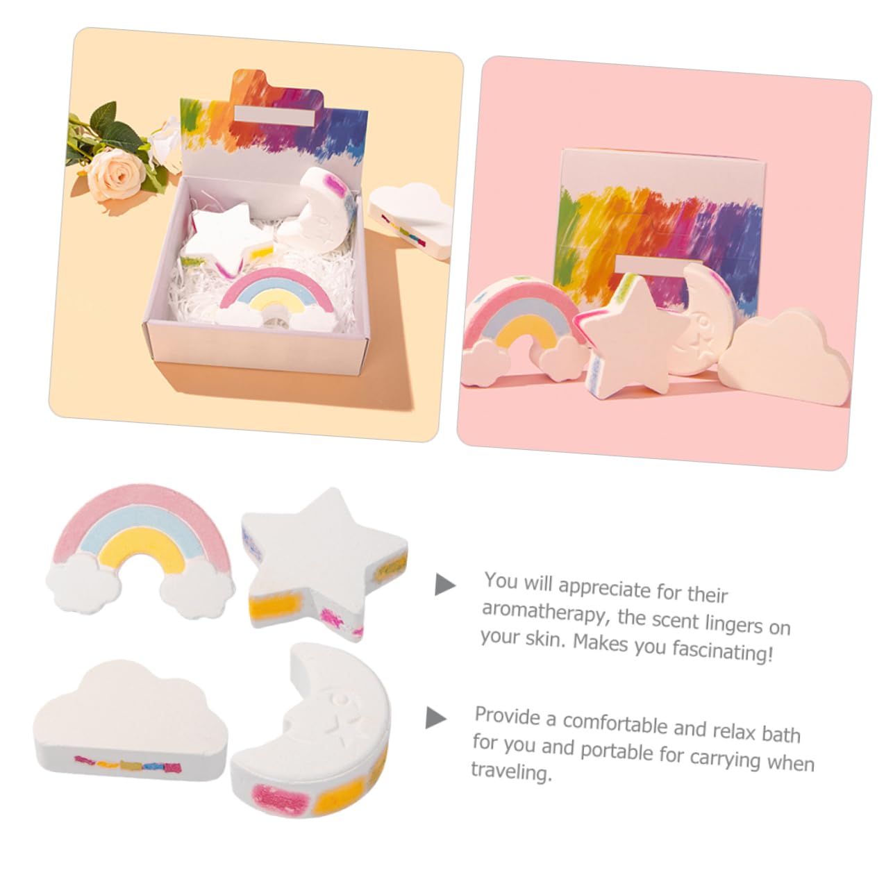 Didiseaon Portable Bathing Bath Salt 4pcs Body Relaxation Bath Set Moisturizing Effect