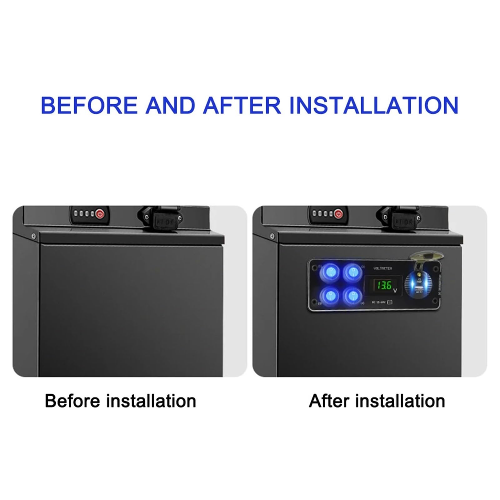 24V 12V Panel przełączników 4 przyciski przełącznik świateł samochodowych ładowarka USB 3.0 zasilacz akcesoria samochodowe do łodzi przyczepa kempingowa przyczepa ciężarowa(Green)