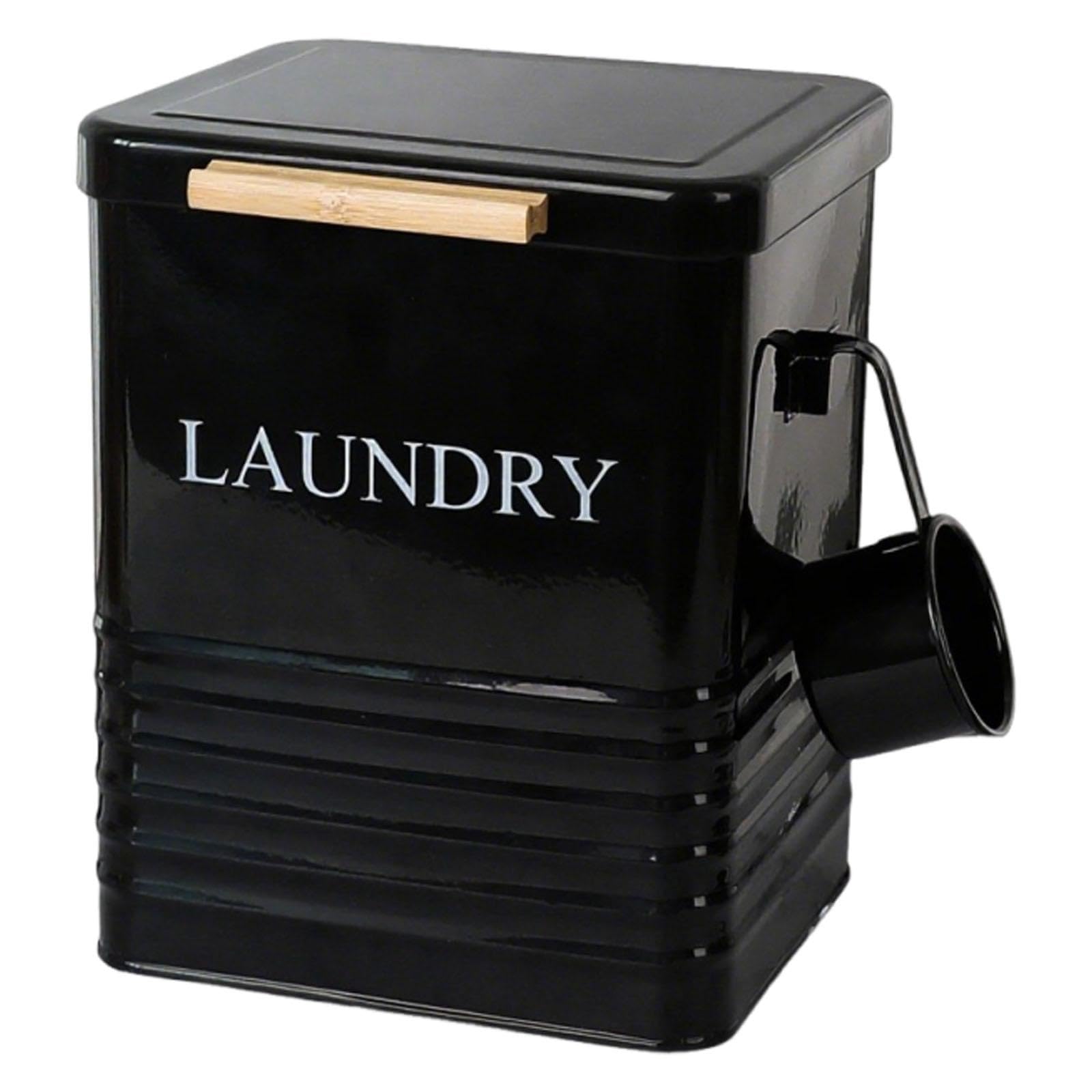 Contenedor de Arroz, Contenedor de Ropa, Caja de Almacenamiento de Hojalata, para Cocina Y, Negro, Individual