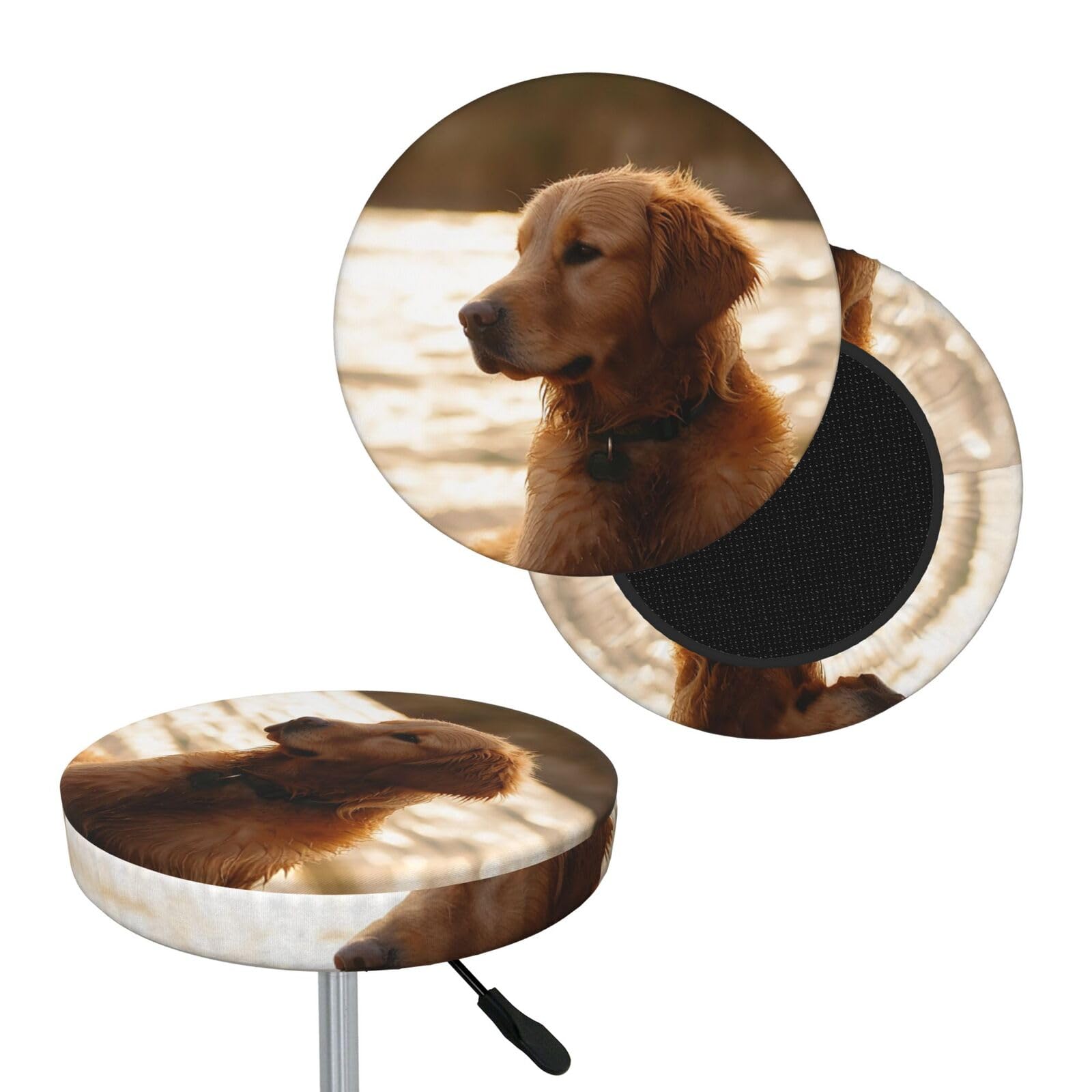 NONHAI Retriever Bar Stool Cover Round Elastic Stool Cushion Covers Dustproof Bar Chair Cover Washable Stool Cushion Slipcover Stretch Stool Seat Covers for 12-14 Inch Chair