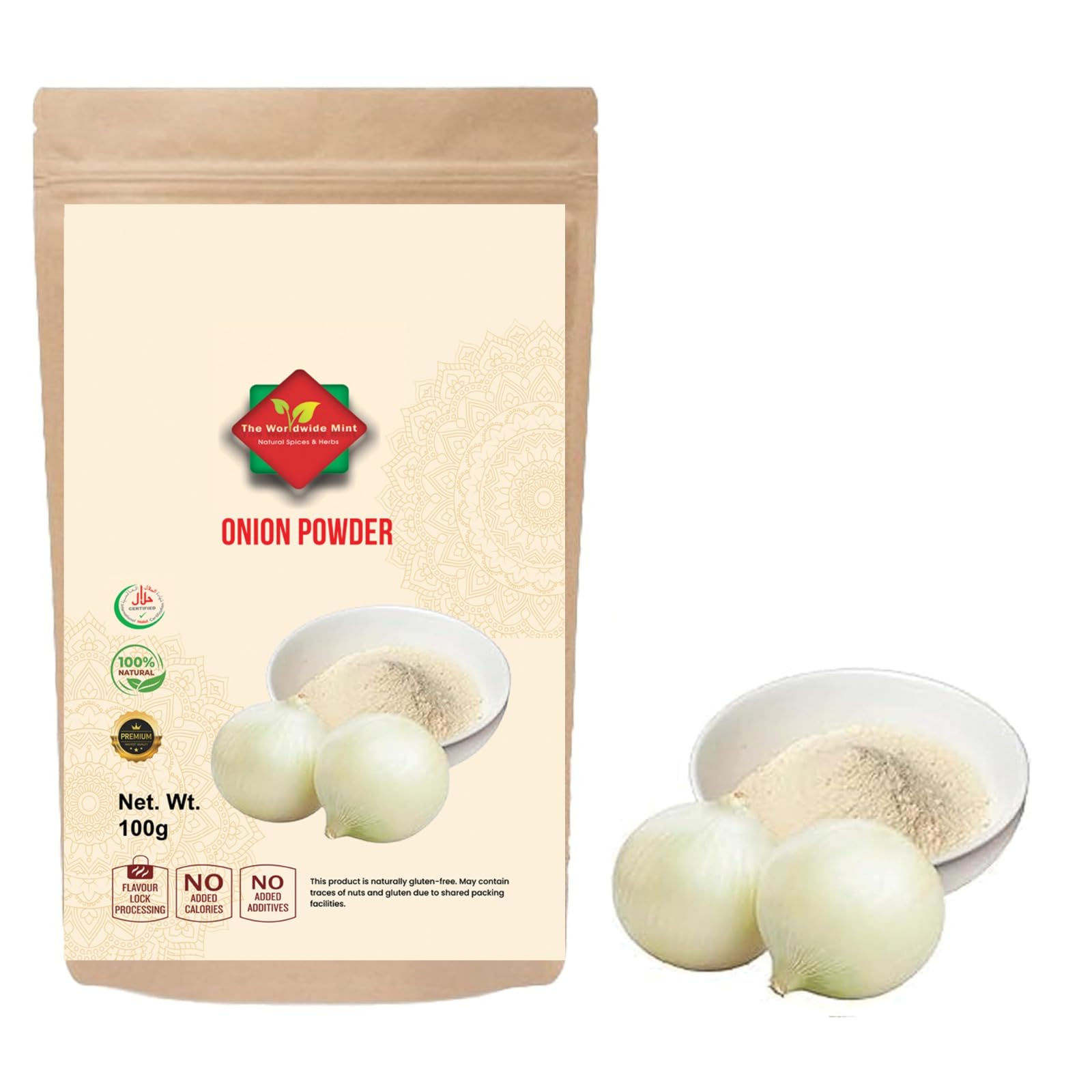 Onion Powder (100g/3.52oz) l Ground Powder l Ground from Whole Dired Onion l Premium Quality l 100% Natural l No Additives