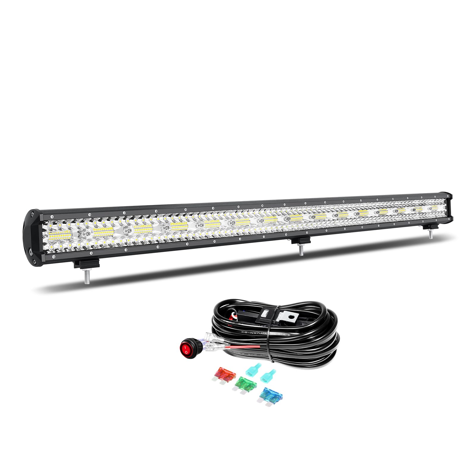 Willpower Barra LED 107cm 42 Pollici 900W Barra Luci LED 12V 24V Combo Fascio Spot e Inondazione Faretti Faro da Lavoro per Fuoristrada Camion Trattore 4x4 Barca ATV Auto con Cablaggio