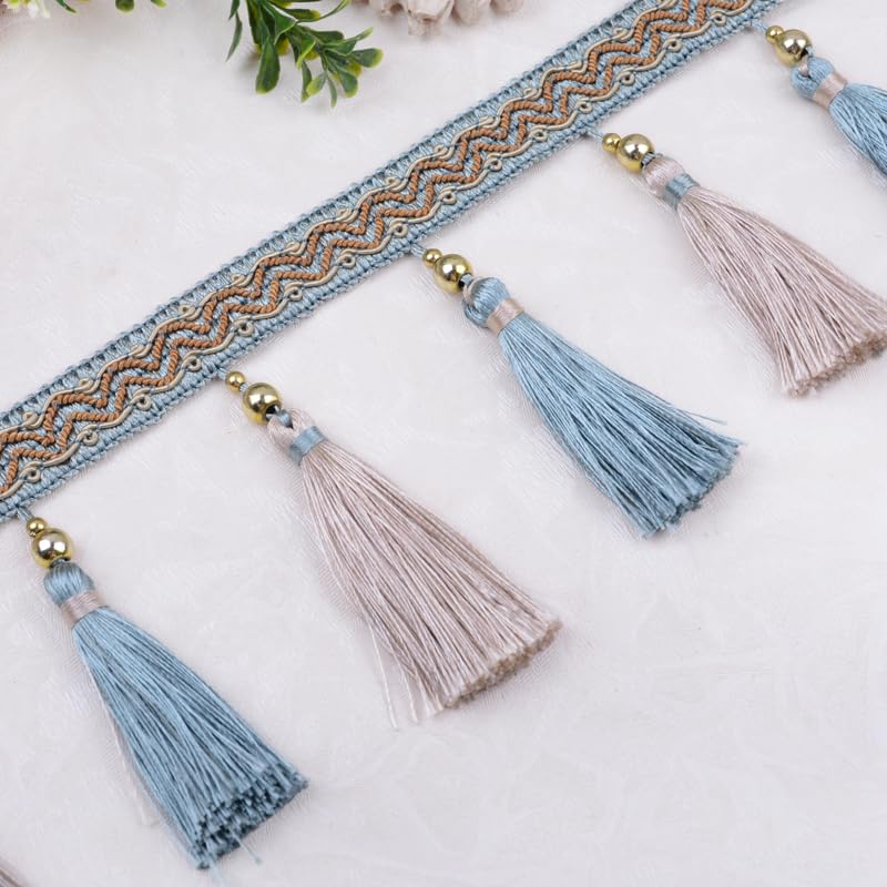 Frędzle, Frędzle Taśma, Aplikacja Do Zasłon, 12 Jardów DIY Szycia Warkocz Tkanina Wykończenie(Navy Blue)