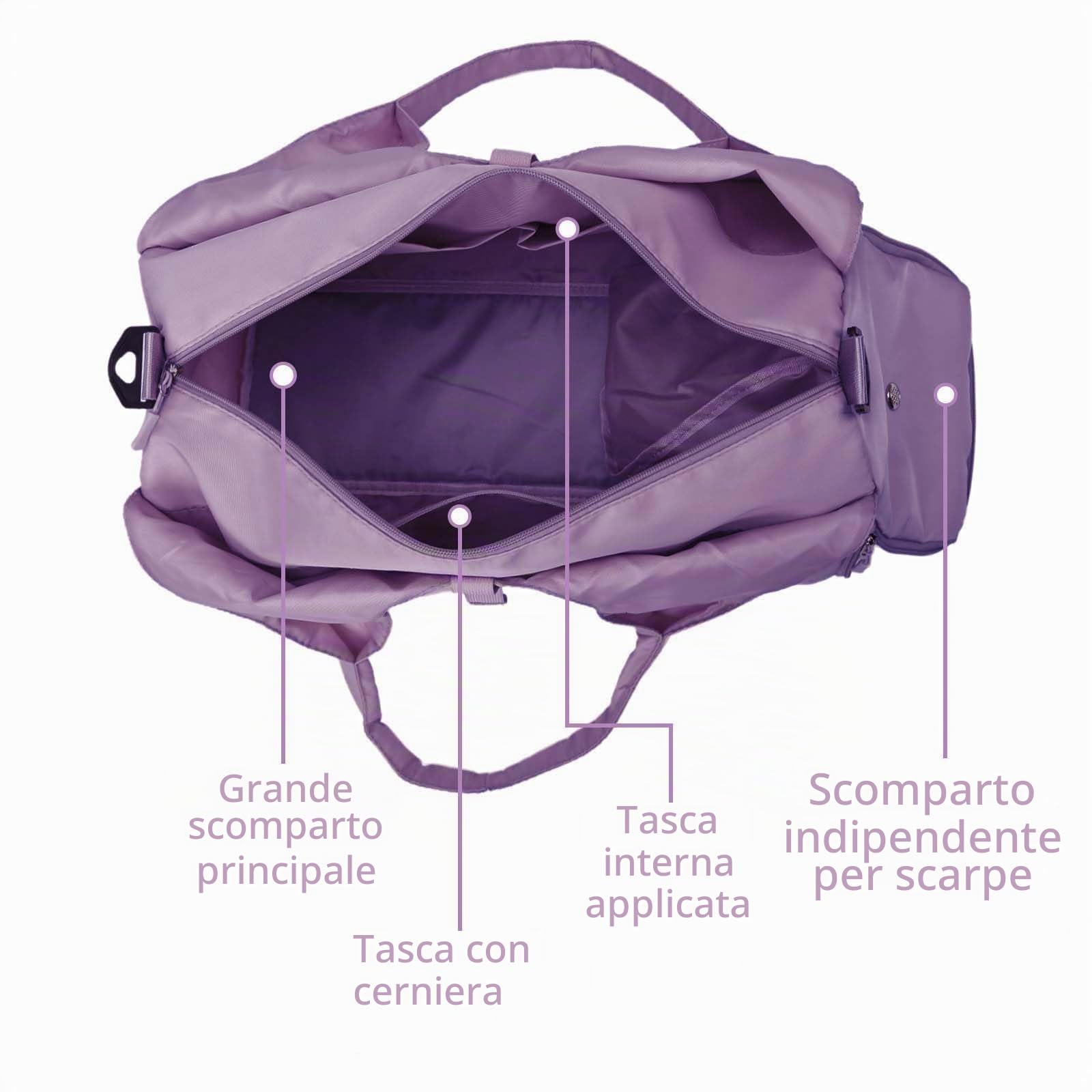 Gym Yoga Bag Borsa da yoga da donna, grande borsa da allenamento, borsa sportiva da viaggio, con supporto nascosto per tappetino da yoga e scomparto per scarpe, adatta per fitness, yoga,