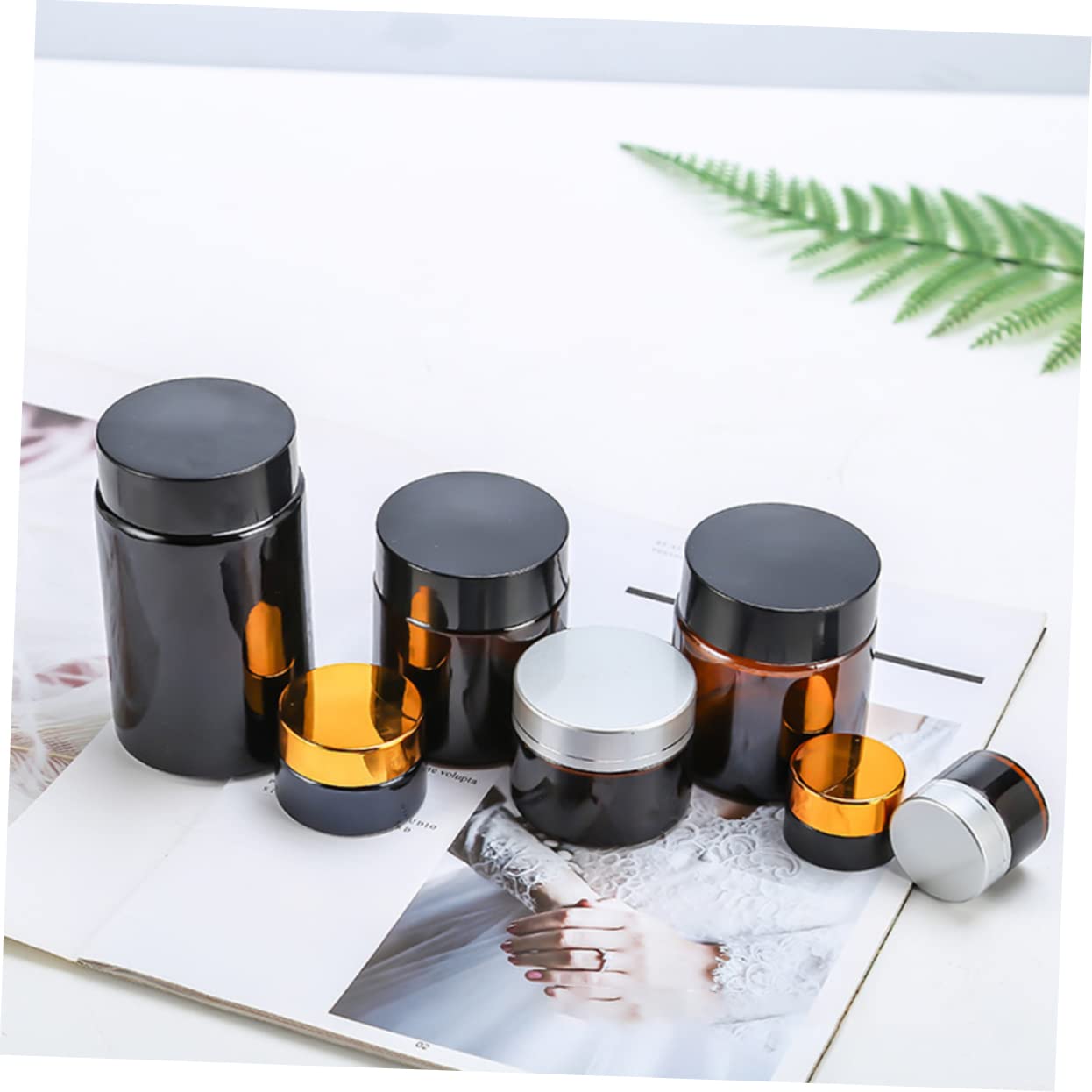 Healvian 15pezzi Flacone Per Crema in Vetro Piccolo Flacone Per Cosmetici Contenitore Vuoto Per Sottoimballaggio Per Viaggi Ricaricabile Di Perdite Per Lozioni e Prodotti
