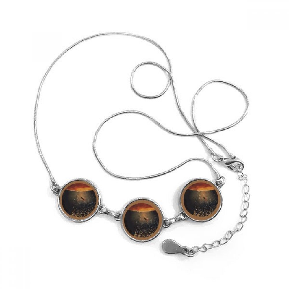 Pendentif univers et espace extraterrestre de forme ronde, idée cadeau idéale - 3