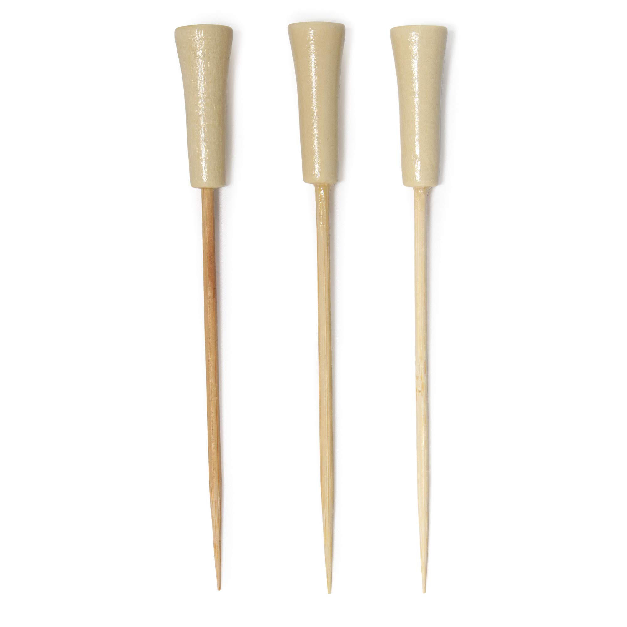 BambooMN 10,8 cm decorativi da golf end sport in bambù cocktail frutta panino spiedini per eventi di ristorazione, vacanze, ristoranti o buffet feste forniture, 300 pezzi, naturale