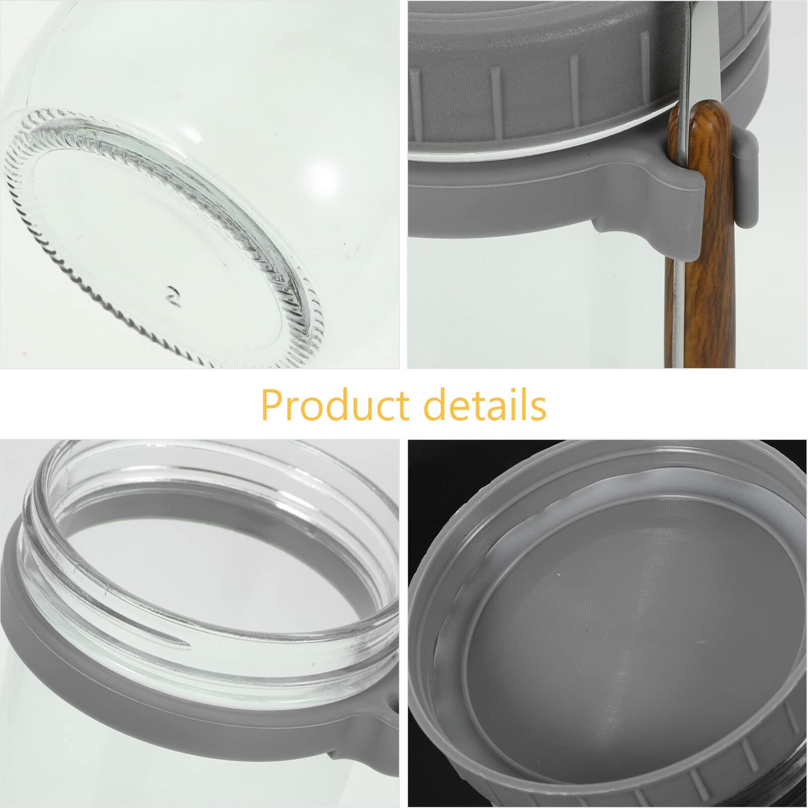 UPKOCH 2 Stück Praktischer Müslibecher aus Glas 600ml mit Löffeln | Deckel aus Kunststoff, Rutschfestes Design, Tragbar für Unterwegs, Haferflockengläser mit Deckel