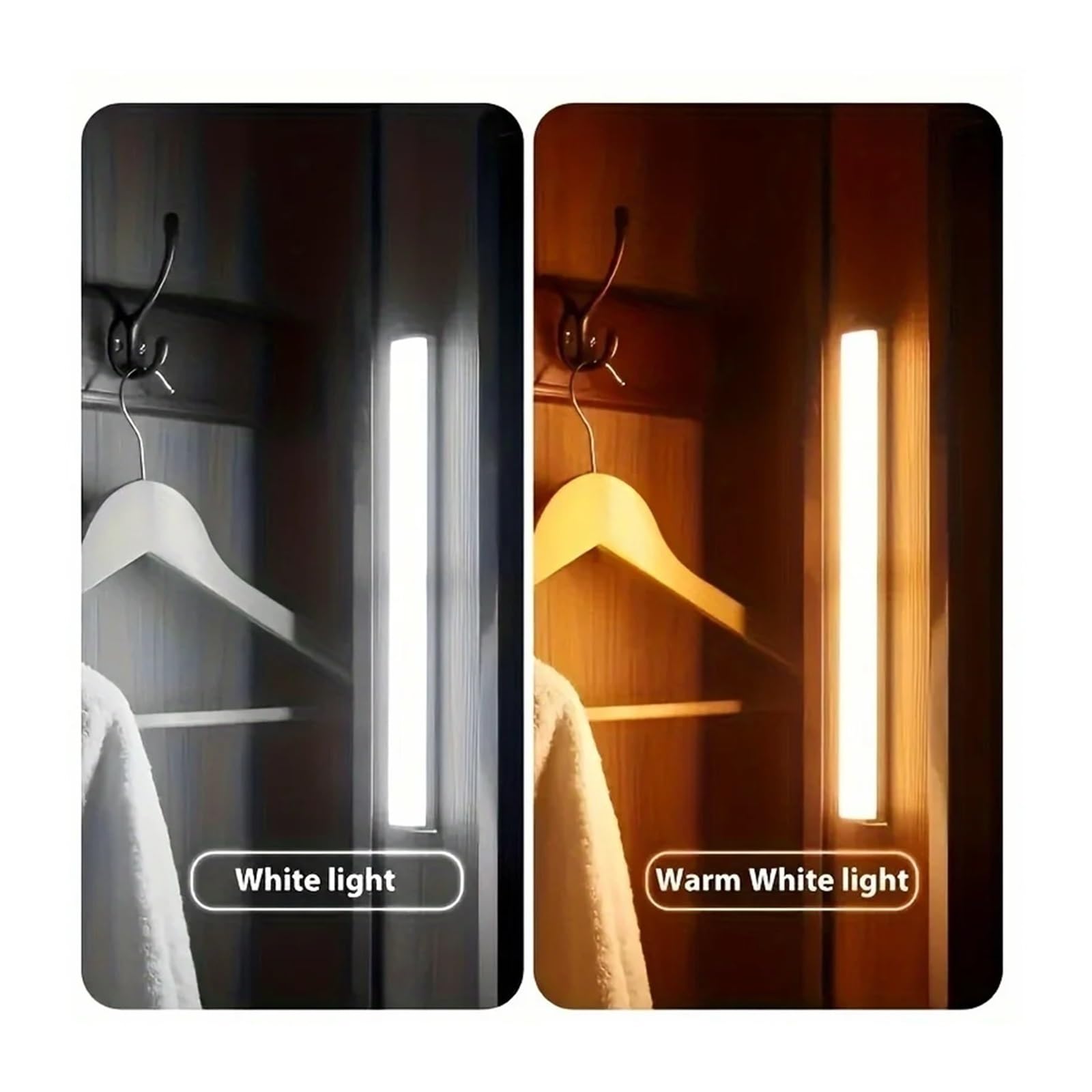 Aplique de Pared LED, 10 Piezas de luz LED con detección de Movimiento, Utilizado para armarios y gabinetes, iluminación Interior de bajo Consumo, con función de luz Nocturna (luz cálida 10 cm)