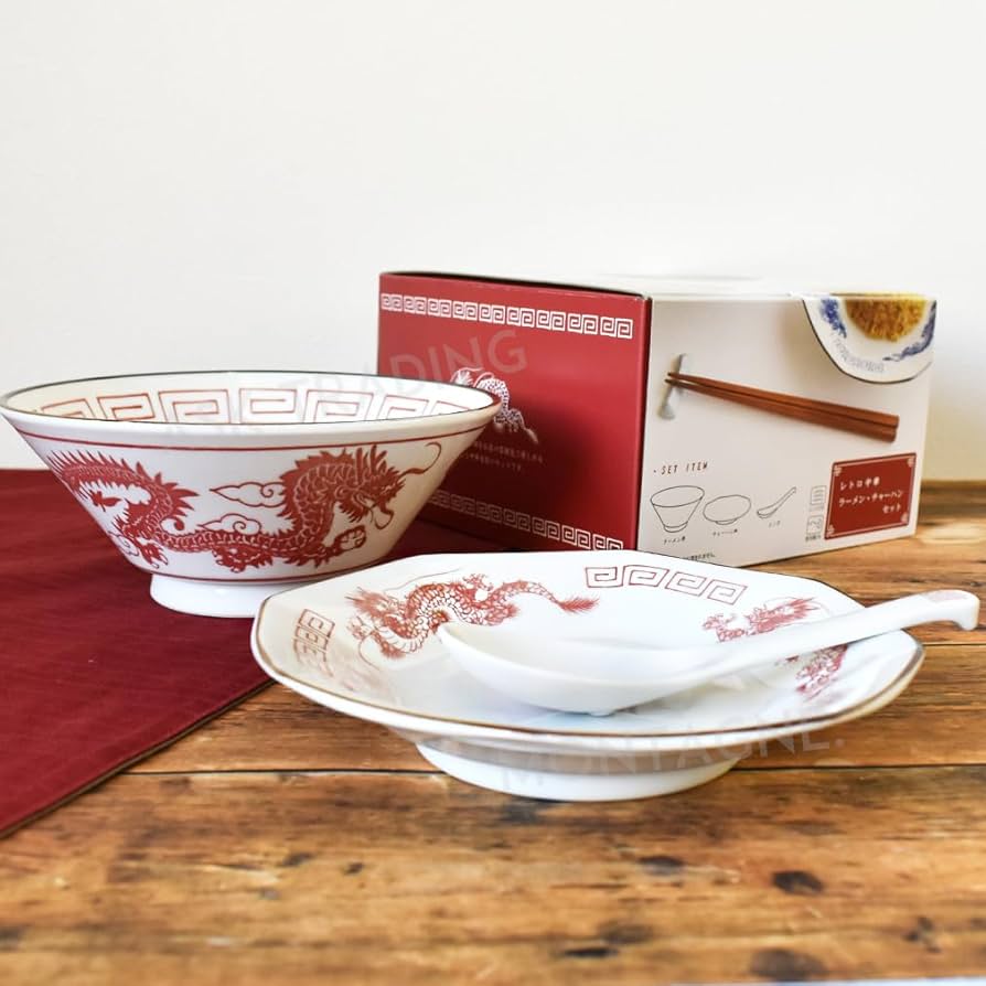 新品未使用 一乗ひかる ラーメンどんぶり＆レンゲセット 美濃焼き 日