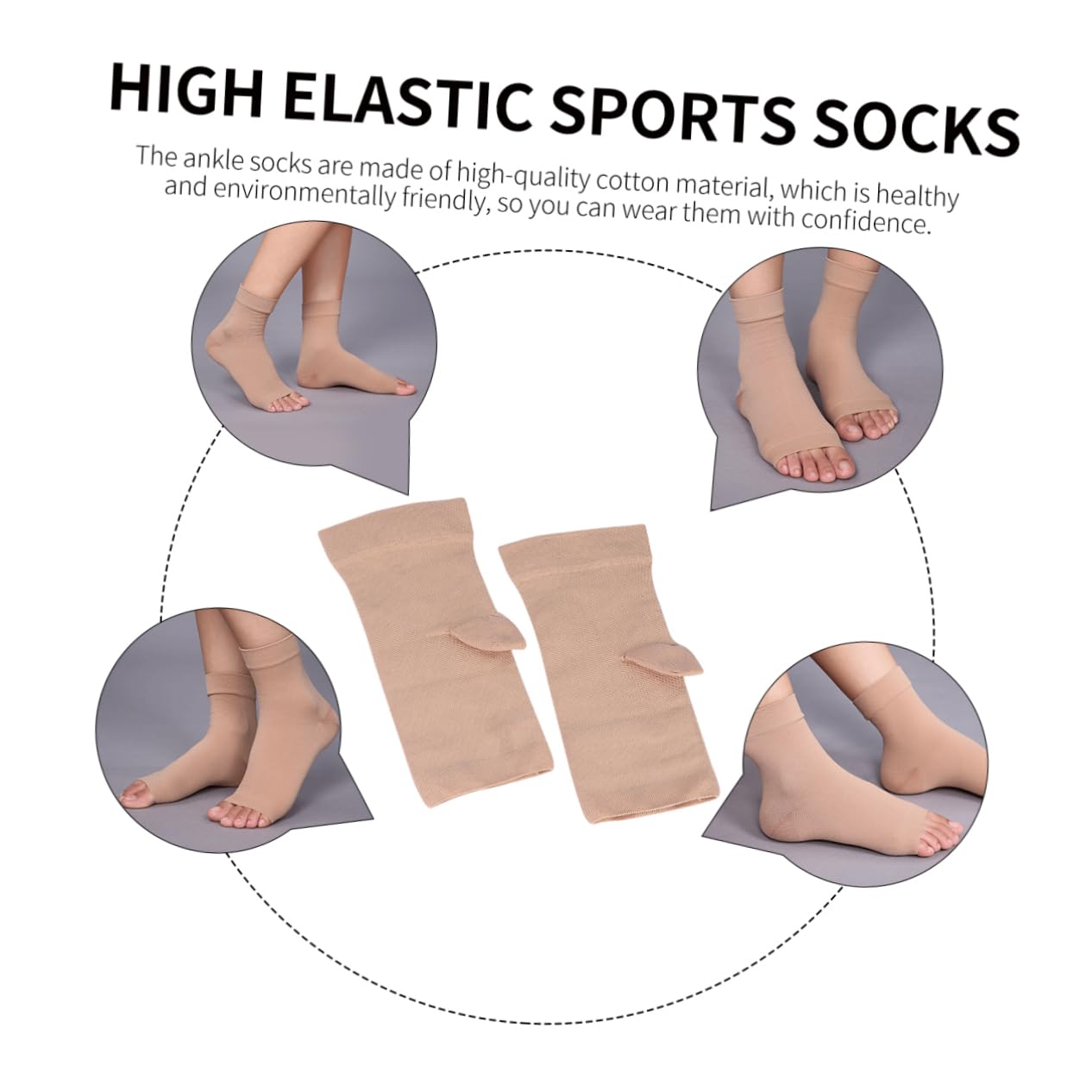 COLLBATH Sports Ankle Socks High Elastic Compression Socks for Men Ankle Braces