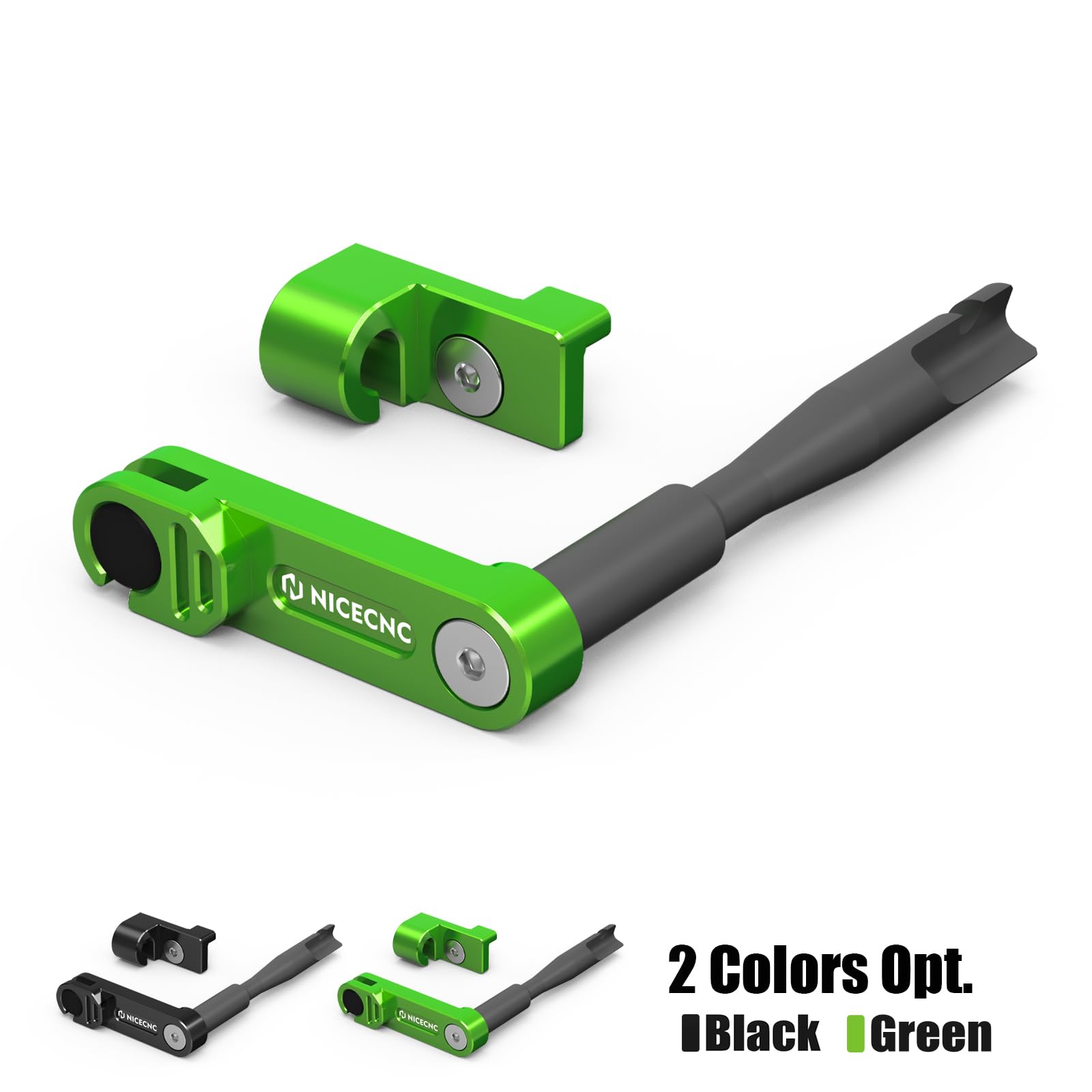 Brazo de embrague NICECNC compatible con Kawasaki KLR650 2008-2024, aluminio, verde