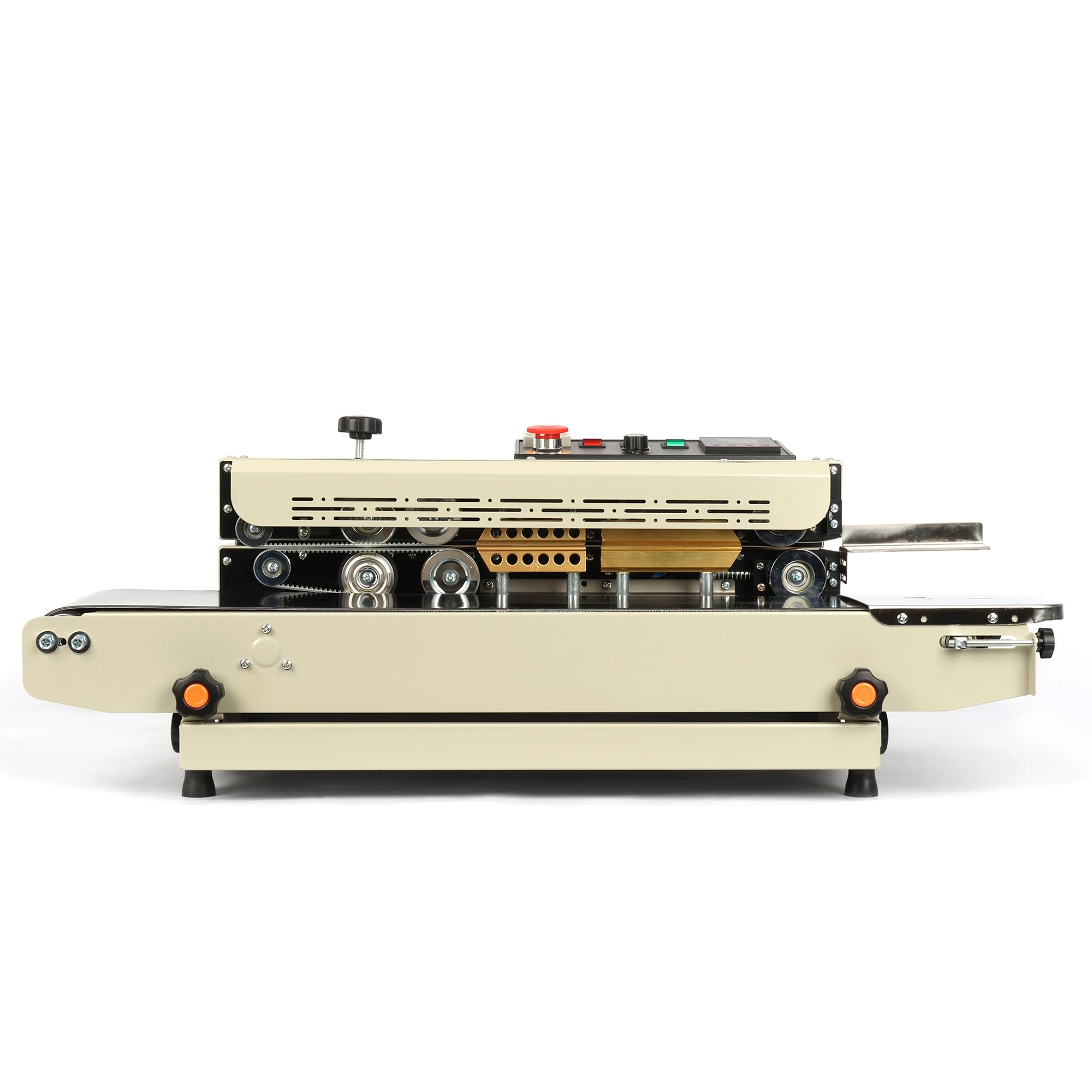 U.S. Solid Máquina selladora de banda continua, sellado térmico horizontal de 12 mm de ancho, posición de sellado ajustable, control de temperatura y velocidad, 110 V, 600 W