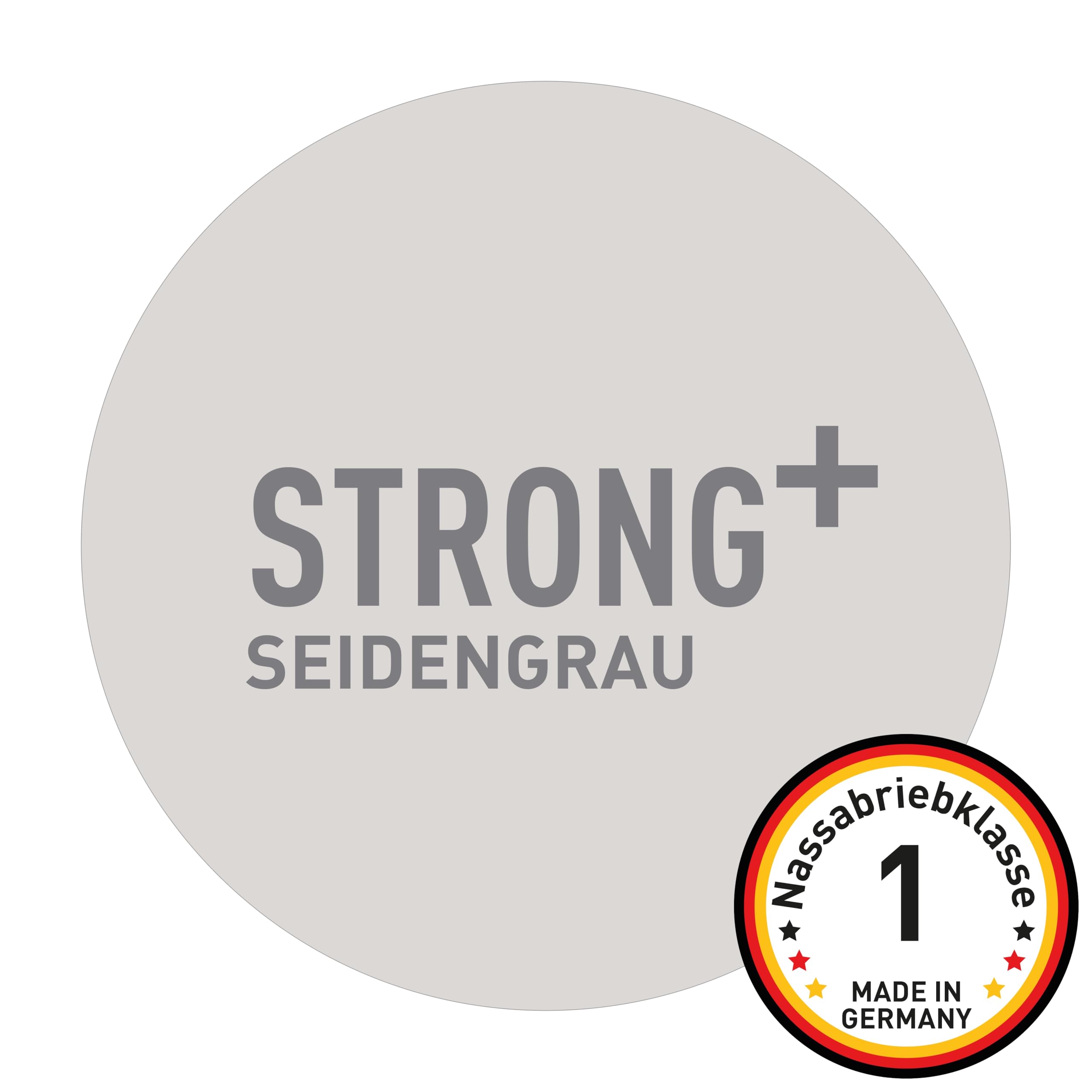 Craft Colors Wandfarbe Strong+ Seidengrau, 5 Liter für stark beanspruchte Flächen wie Treppenhäusern, Fluren, Kellerräumen und Garagenwänden - Nassabriebklasse 1 - Made in Germany