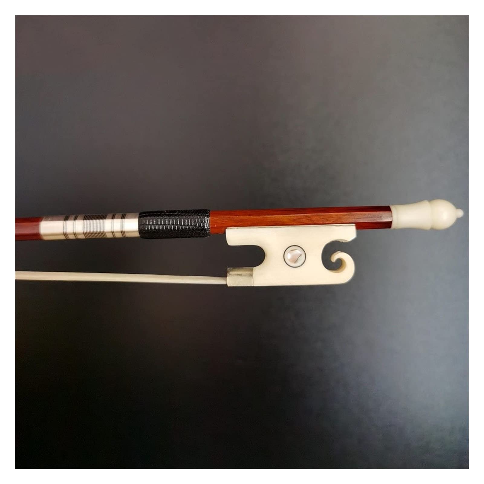 Archet de Violon Standard 15 '' - 16.5''Viola Bow De Haute Qualité Brazilwood Rond Stick Blanc PC Materil Grenouille Style Français Nickel Silver Pièces (Color : 16.5)
