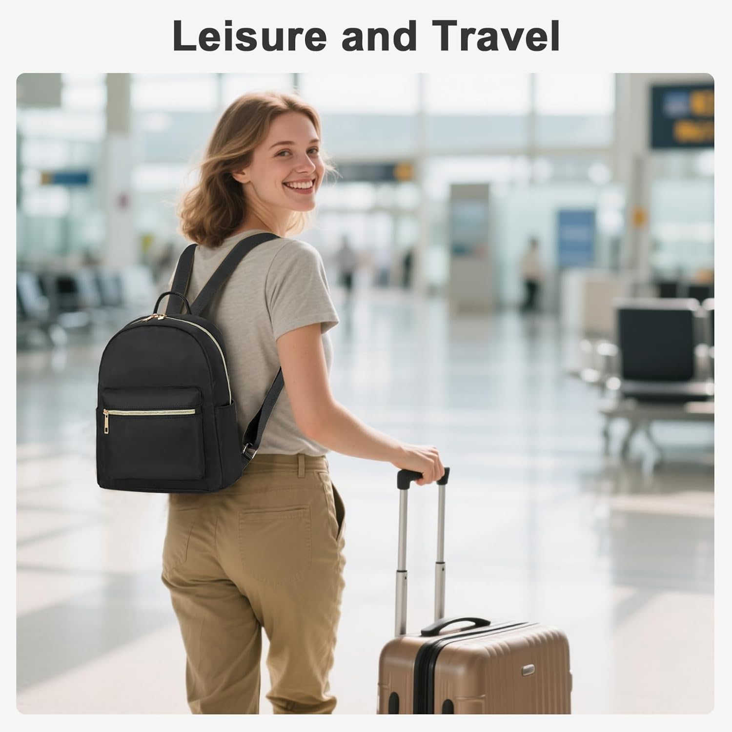 BTOOP Mini Backpack Women Girls Water-resistant Small Backpack Purse Shoulder Bag for Womens Adult Kids School Travel - Image 6