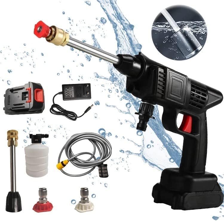 Cordless Pressure Washer,Suicune Portable Pressure Washer 60Bar High Power Washer Machine with Rechargeable Battery Pressure Washer for Car Fence Floor Cleaning Watering-image-2
