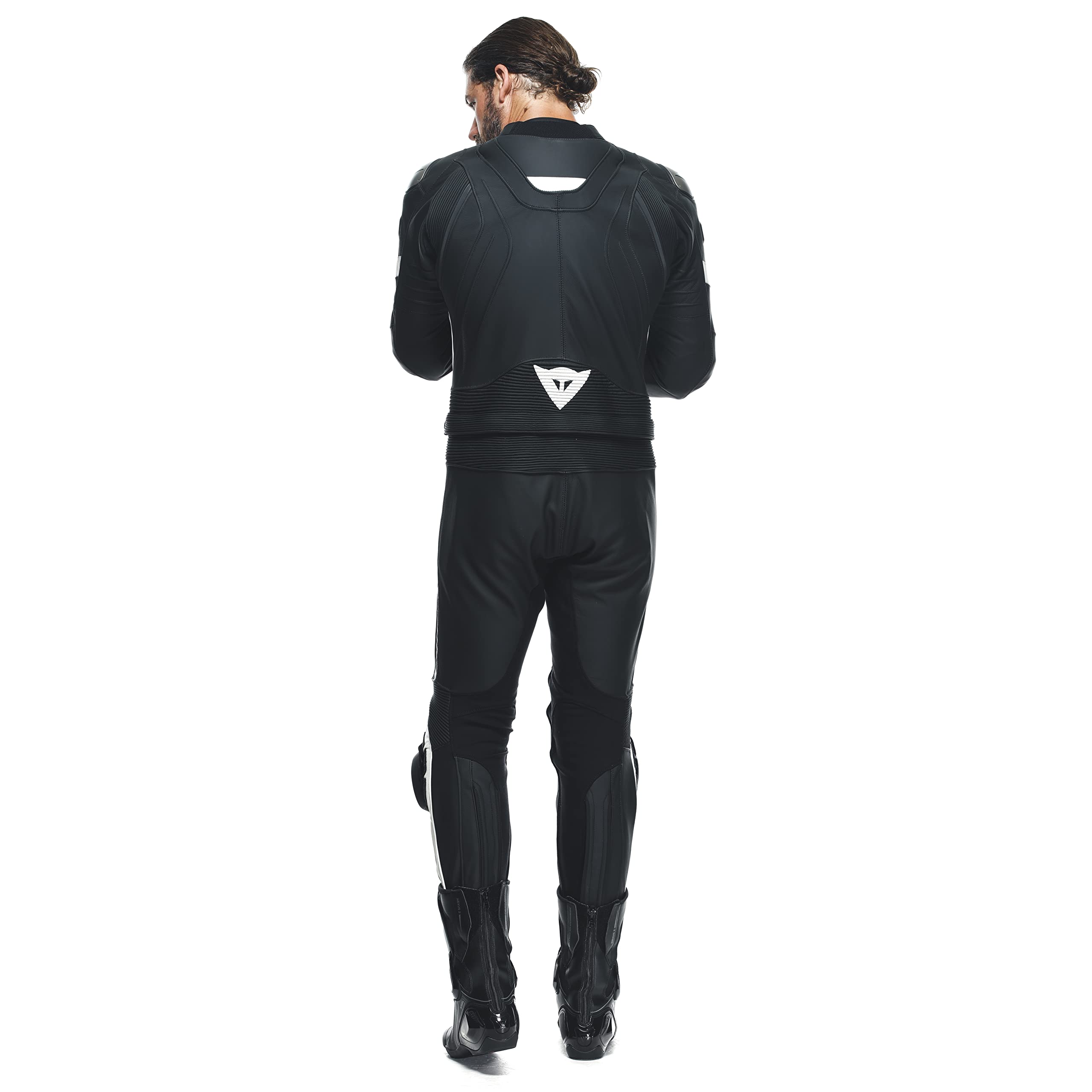 Dainese Avro 4 - Tuta in pelle per moto, 2 pezzi, colore: Nero/Bianco