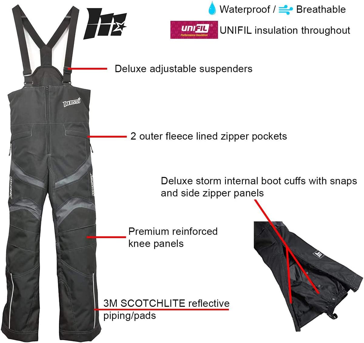 Mossi Synergy Heavy Duty Polyester Ladies Bib (Black, X-Large)