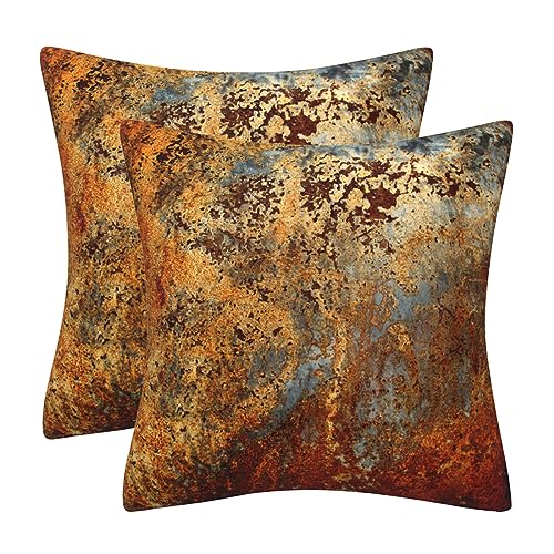 DILOXNSU Kissenbezug 50x50 2er Set Gold Braun Rost Deko Kissenbezüge Metall Rostig Sofakissen Samt Modern Kissenhülle Abstrakte Deko Kissen Aesthetic Couchkissen für Sofa Wohnzimmer Zierkissen DILOXNSU Kissenbezug 50x50 2er Set Gold Braun Rost Deko Kissenbezüge Metall Rostig Sofakissen Samt Modern Kissenhülle Abstrakte Deko Kissen Aesthetic Couchkissen für Sofa Wohnzimmer Zierkissen
