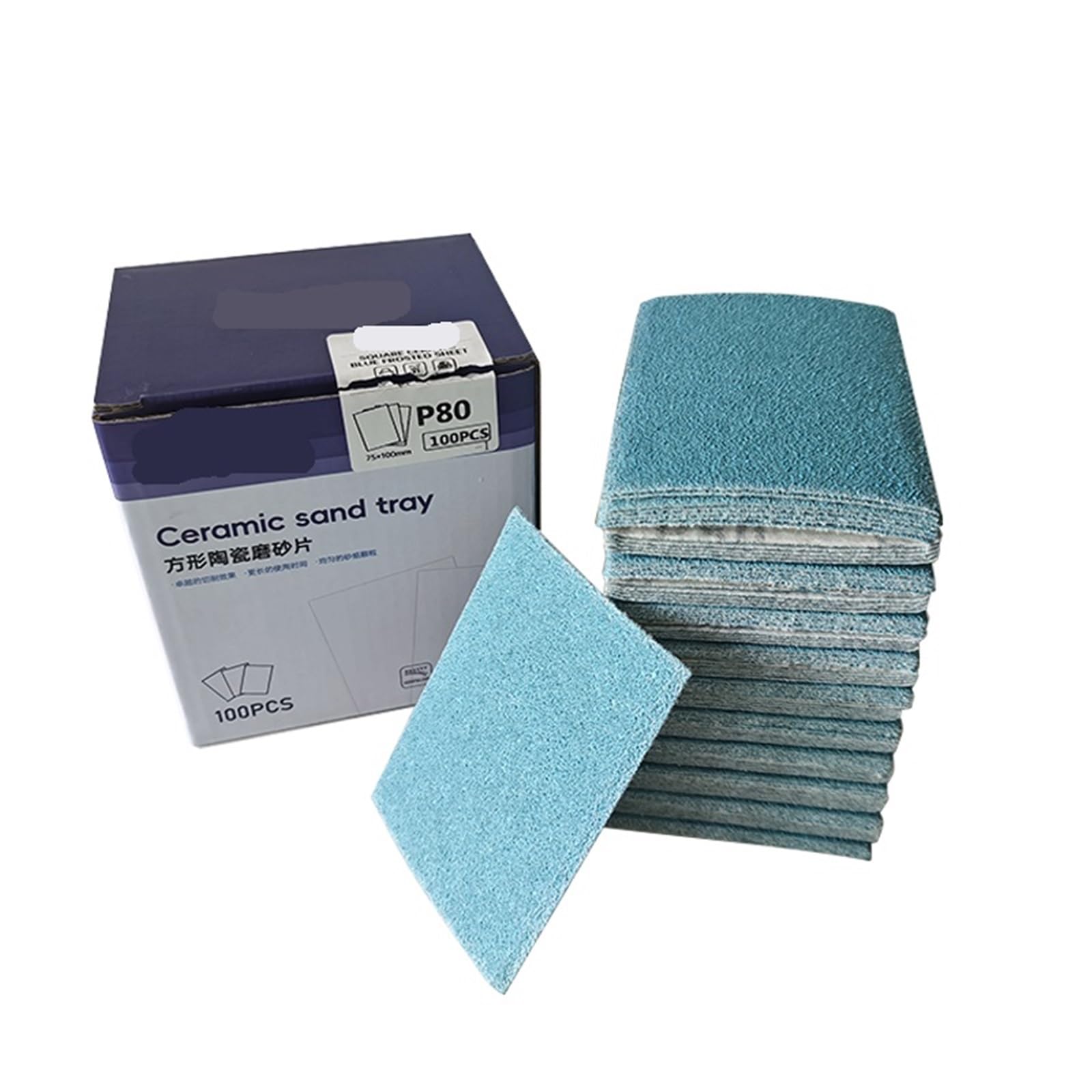 Papel de lija cuadrado de cerámica 75x100, 100 piezas, amoladora pequeña, molienda en seco, flocado, relleno de polvo autoadhesivo