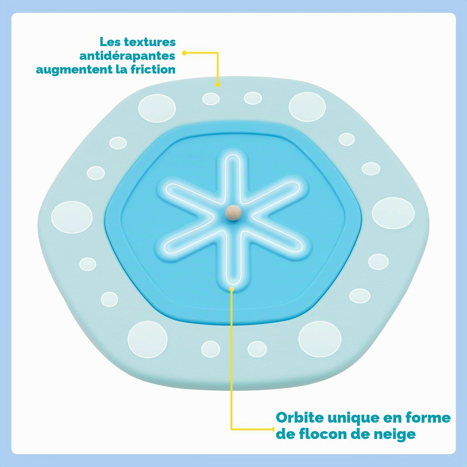 HOMCENT Planche d'Équilibre pour Enfants, Planche d'équilibre hexagonale avec 5 boules en bois, entraîneur d'équilibre für Jungen und Mädchen, charge 50 kg