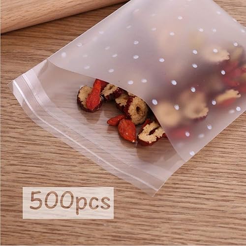 Miniatura 4 de Juego de 500 bolsas autoadhesivas para golosinas, de 3.9 pulgadas, de celofán con lunares blancos, para fiestas, para piruletas, dulces, chocolates,