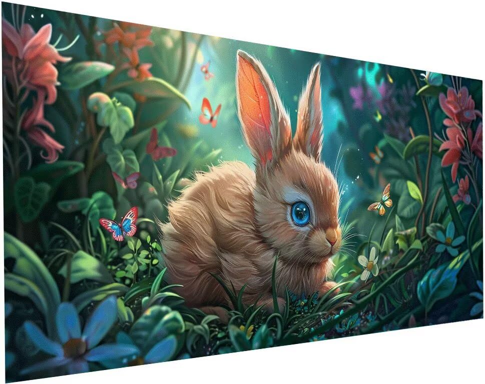 Diamond Painting Lapin Peinture Diamant Adultes Kit Complet Broderie DIY Papillon