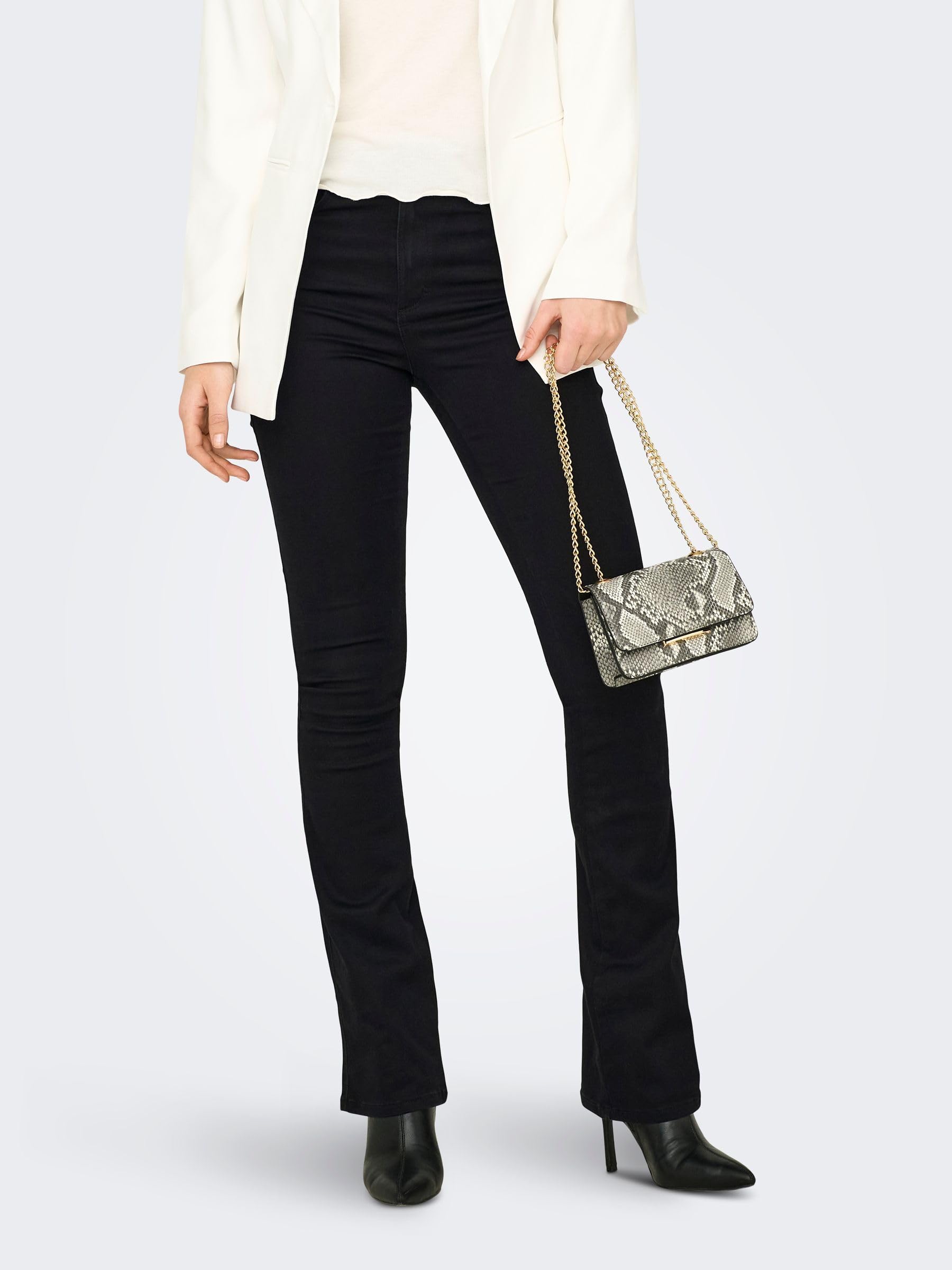 ONLY Women's Onlrose Hw Retro Flared DNM Gua192 Noos Jeans