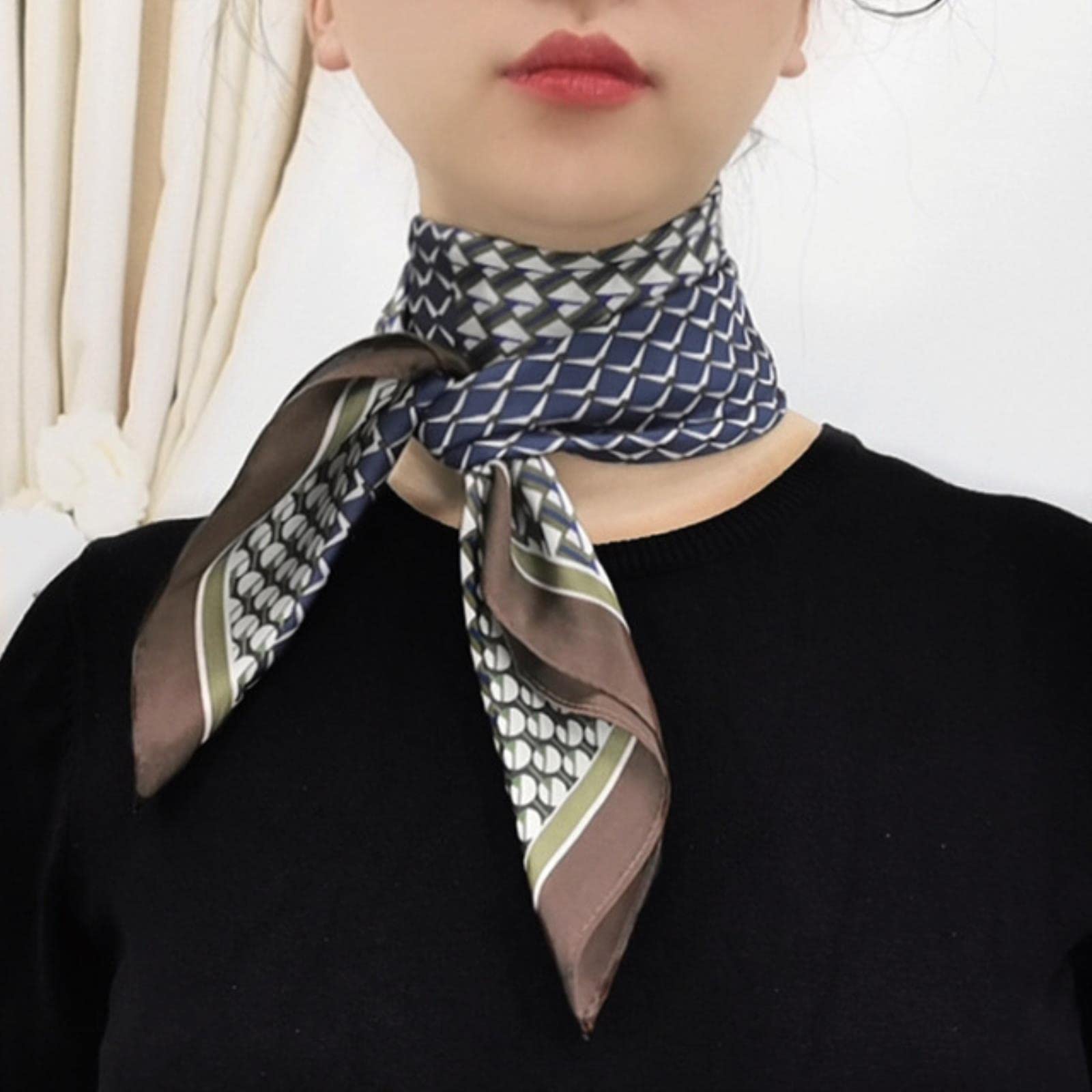 ACiyD Bufanda para Mujer, Bufanda de Seda, Diadema Cuadrada, Foulard, chales para Mujer, chales Estampados para Oficina, Bufandas pequeñas para el Cuello, pañuelo, pañuelo (Ver gráfico 7 A)