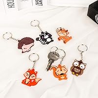 Vista 5 de Paquete de 24 llaveros de animales del bosque para suministros de fiesta de bosque, rellenos de bolsas de fiesta de cumpleaños, regalos