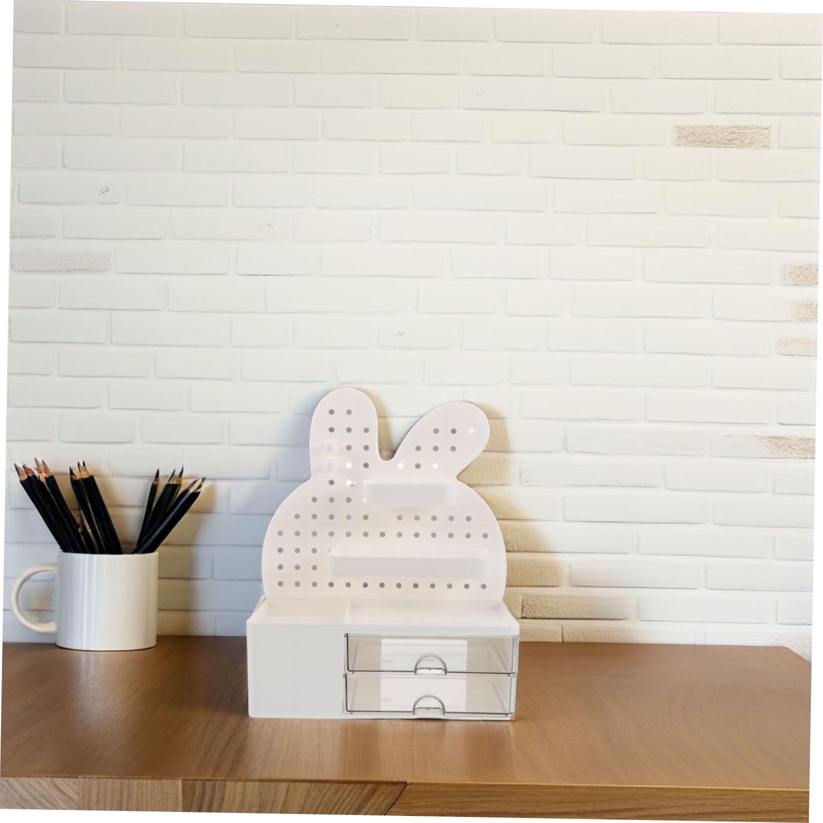 PRETYZOOM Organizador Multiusos Escritorio Almacenamiento Tablero Perforado Cajones Papelería