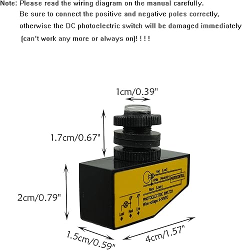 Miniatura 2 de Interruptor fotoeléctrico de sensor de exterior de 12 V, 24 V, 36 V, 48 V, CC, interruptor fotoeléctrico de 3.5 A, interruptor de fotocélula del