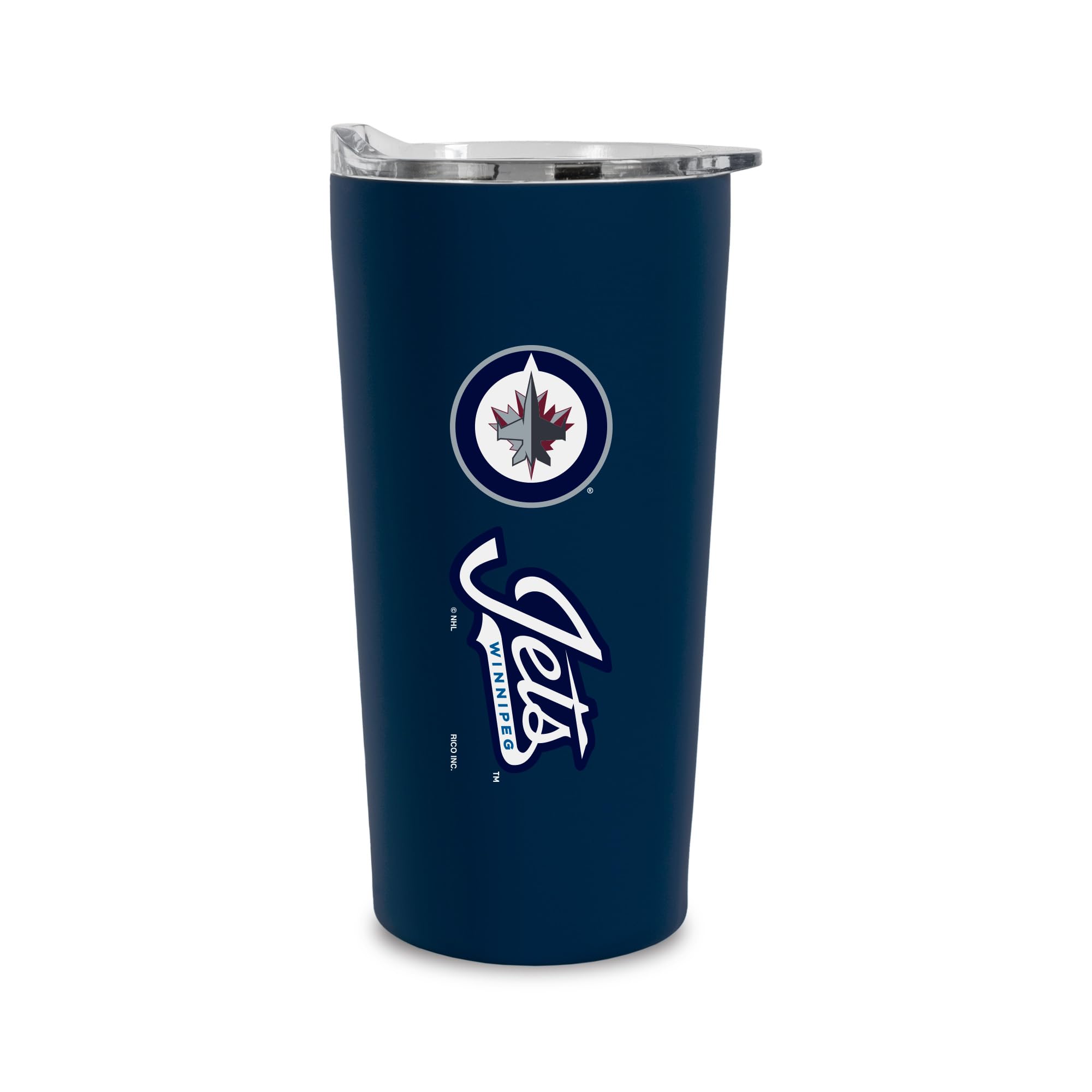 Rico Industries NHL Hockey Winnipeg Jets 18oz Soft Touch, Easy Grip Tumbler