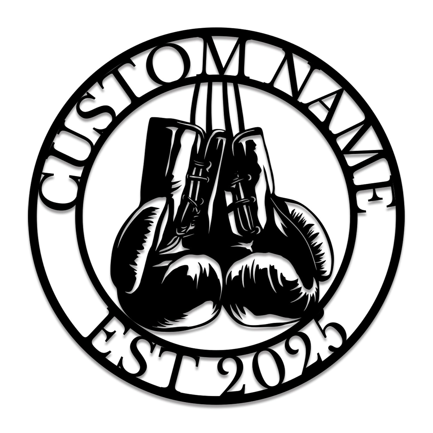Gewasi Style-1 Personalized Boxing Metal Sign - Custom Fighter Wall Art, Gym & Man Cave Decor, Durable Metal Name Plaque For Boxers & Fitness Lovers (Style-1)