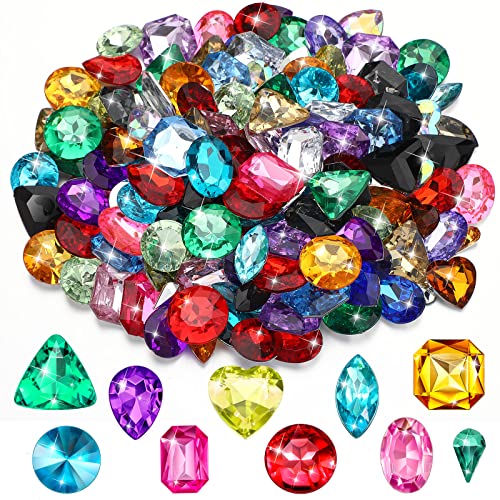 Lot de 150 Faux Diamants Multicolores en Acrylique pour Enfants - pour Halloween, fête, Chasse, Jeux de Simulation