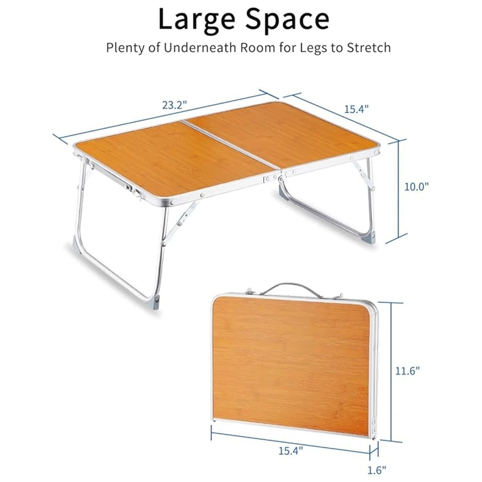 Tragbarer, faltbarer Laptop-Schreibtisch – Mini-Bett-Tablett für Studium, Arbeit, Essen und Reisen – vielseitiger verstellbarer Tisch mit rutschfesten Füßen für Zuhause, Büro und Camping
