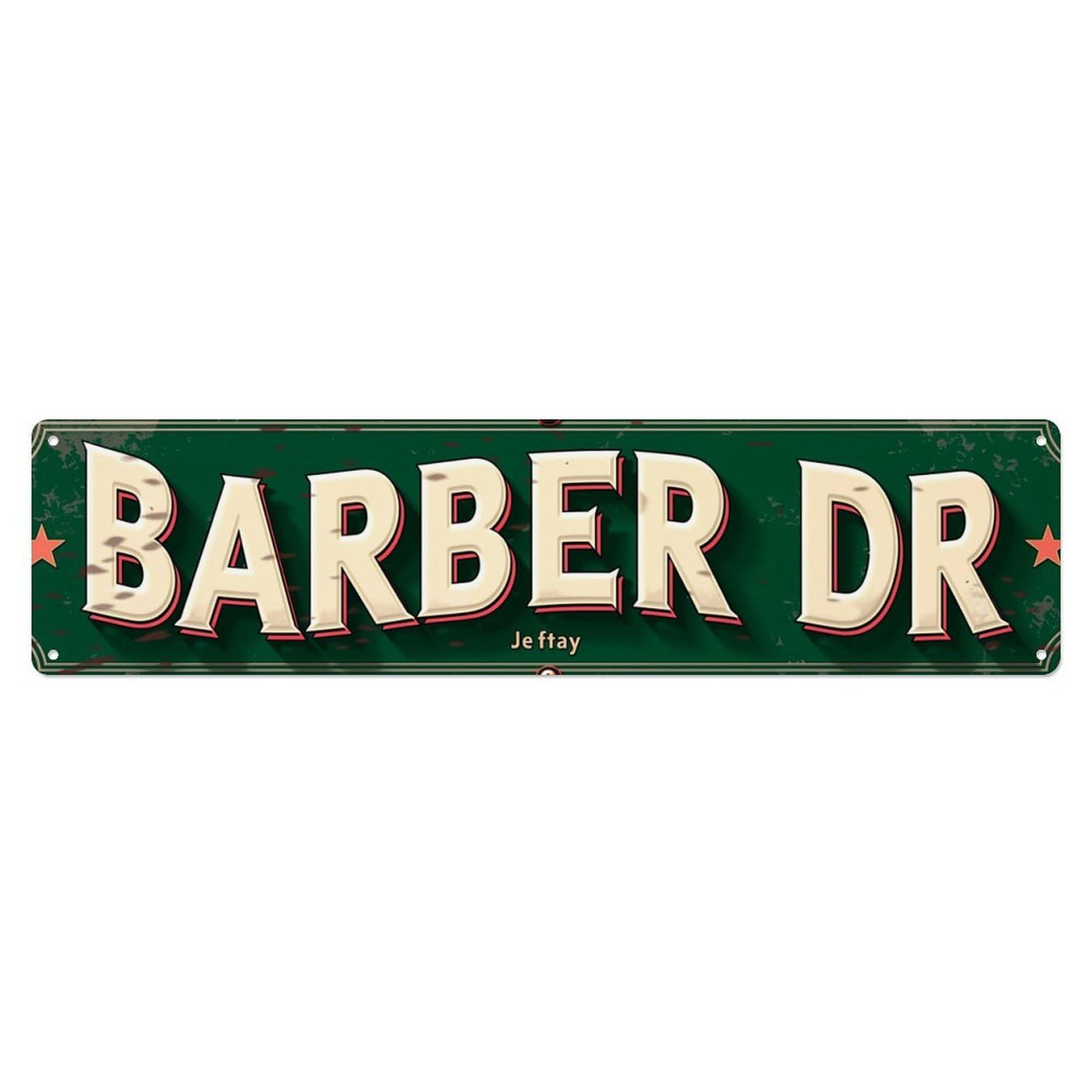 Barber Dr Street Sign Pattern Metal Tin Sign Plaque