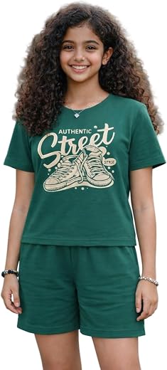 Ninos Dreams Summer Cotton Girls Tshirt and Shorts Set/Clothing Set/Co-ord set Age 6-16 years