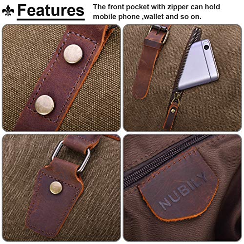 Travel Duffel Bag Large Canvas Duffle Bag for Men Women Leather Weekender Overnight Bag Carryon Weekend Bag Brown