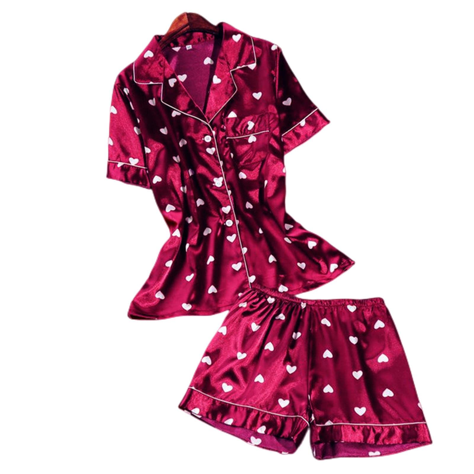 Pigiama Donna Pantaloni per Camicia da Donna Oversize Set di Pigiami Set da Sonno Abbiglia
