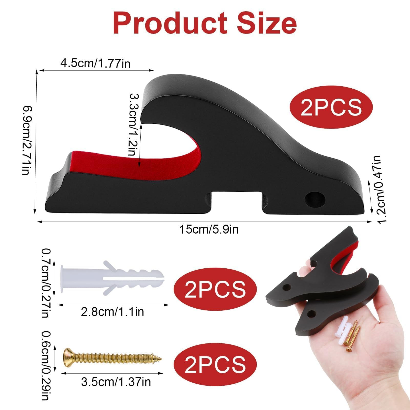 1 Paio di Supporto Katana Parete in Legno Nero con Imbottitura in Velluto Esposizione Spada Samurai Supporti Gancio Katana Parete per Spade Samurai Sciabola Cosplay Demon Slayer Wakizashi