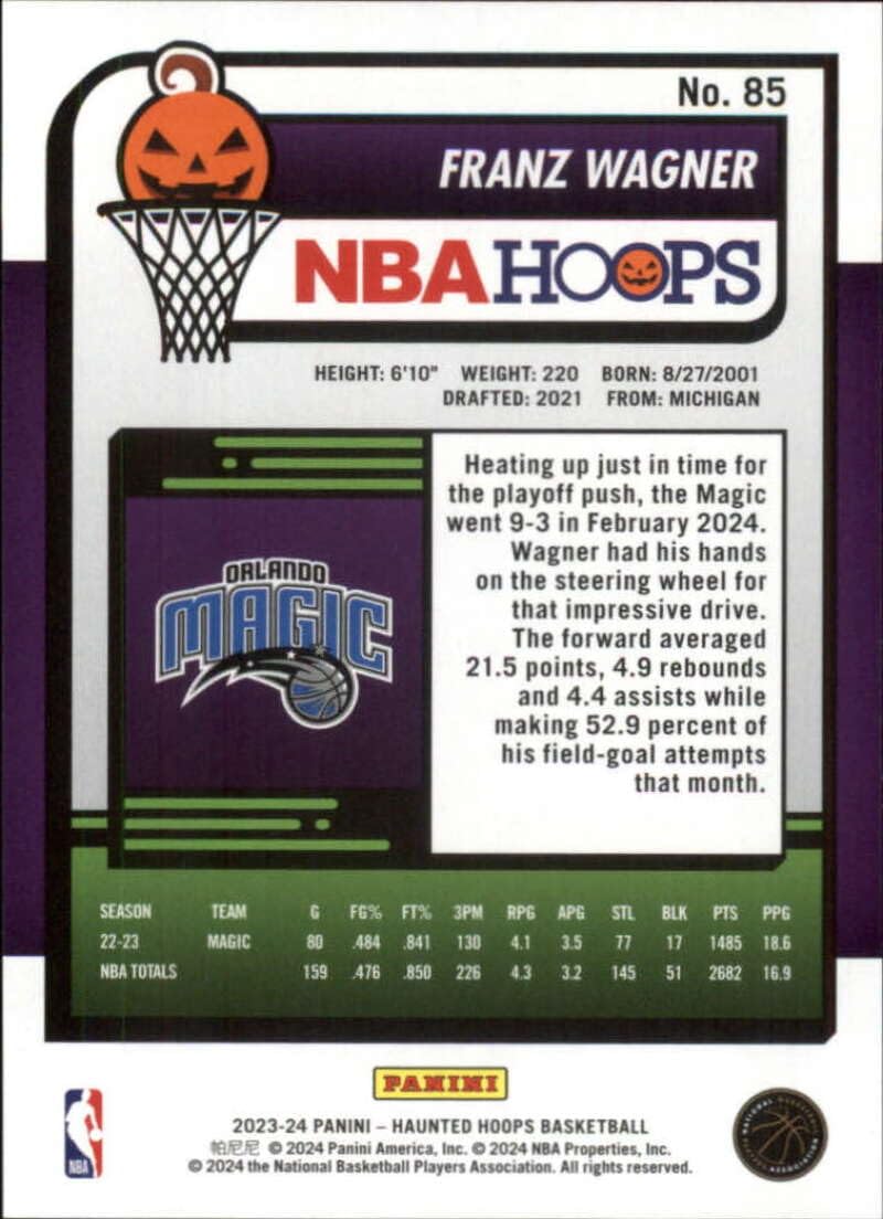 Amazon.com: 2023-24 Hoops Haunted Halloween Basketball #85 Franz