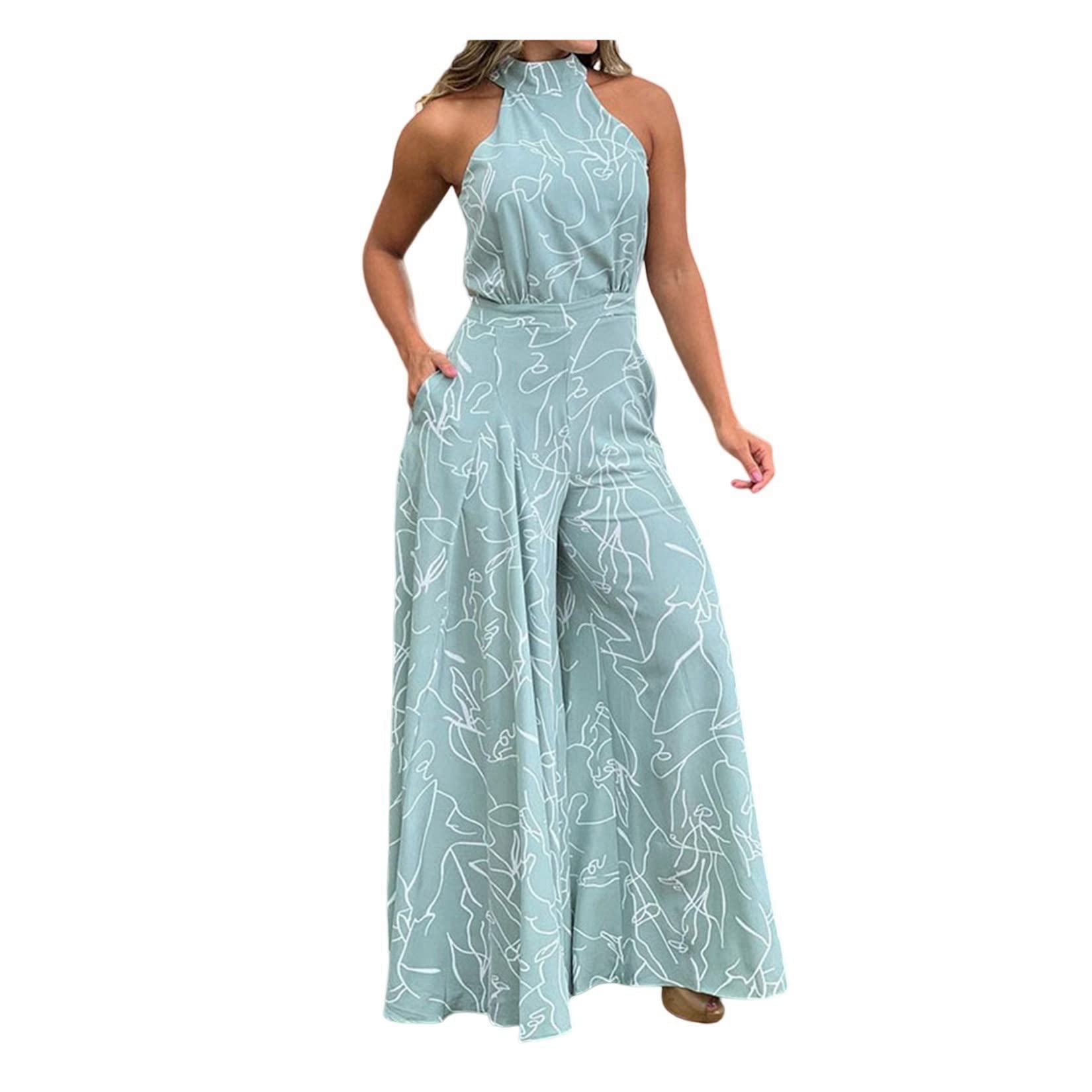 Macacão Impresso Feminino, Calça De Um Pedaço De Manga Longa E Manga De Manga Longa, Macacão De