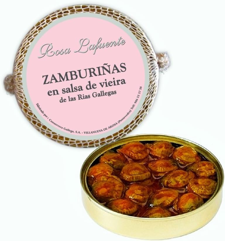 Queenie Scallops (Zamburinas) in King Scallop Sauce "Rosa Lafuente" - Gourmet - Seafood from Galicia, Spain - Traditional Elaboration - 100% Natural and Handmade